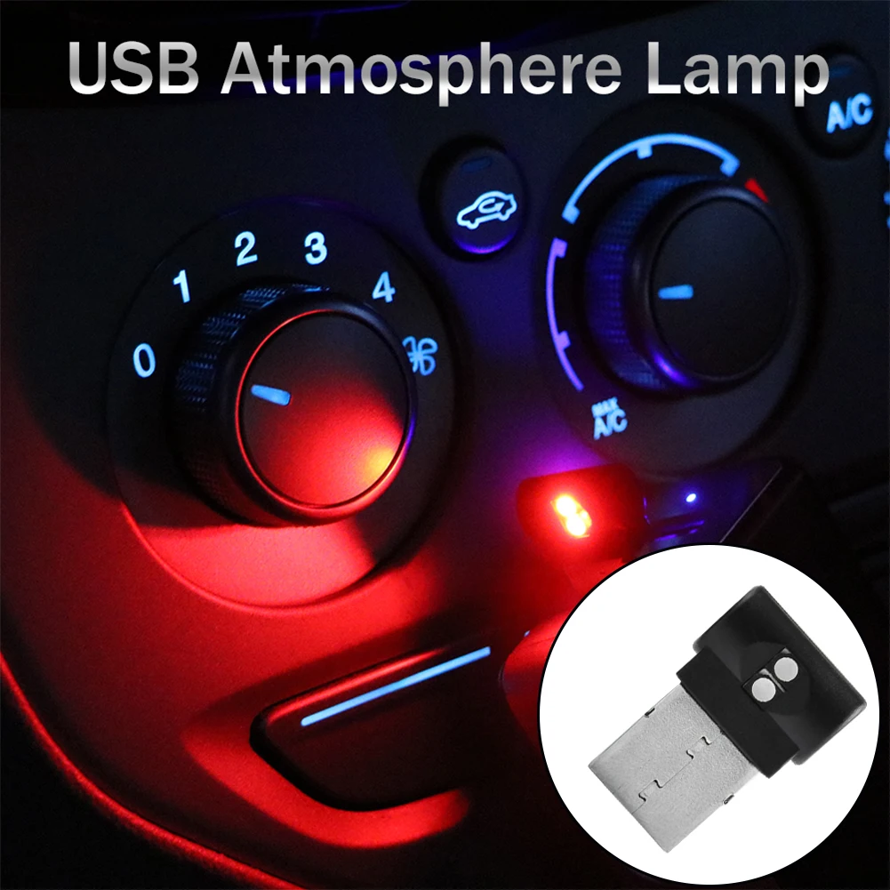 7 цветов изменить мини-usb зарядное устройство для авто с контрастным светильник