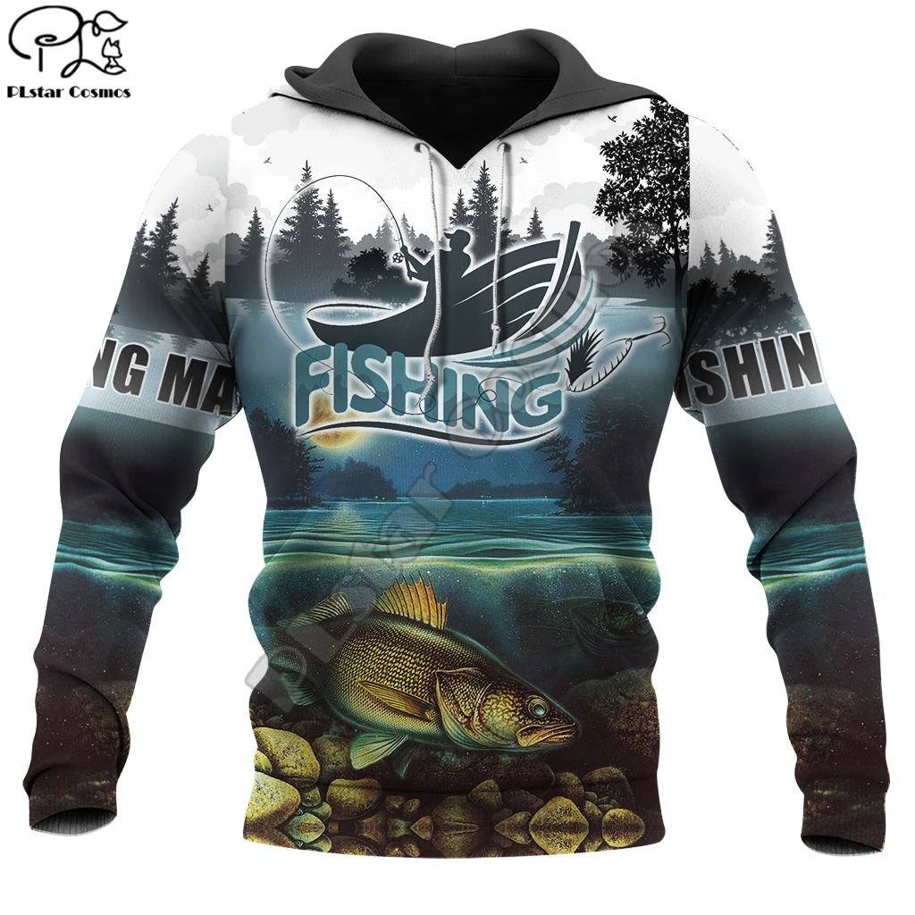 

PLstar Cosmos Walleye Fishing Outdoor Fashion Men's/Women Sweatshirt Animal 3D Print Hoodies Harajuku Zipper Hooded Casual A9