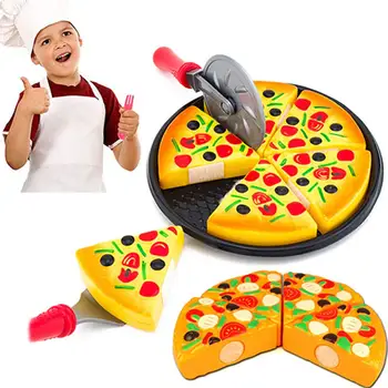 

6 Pcs Small Pizza Toy Child Kitchen Simulation Pizza Party Fast Food Play Food Toy For Kids Simulation kitchen toy For Children