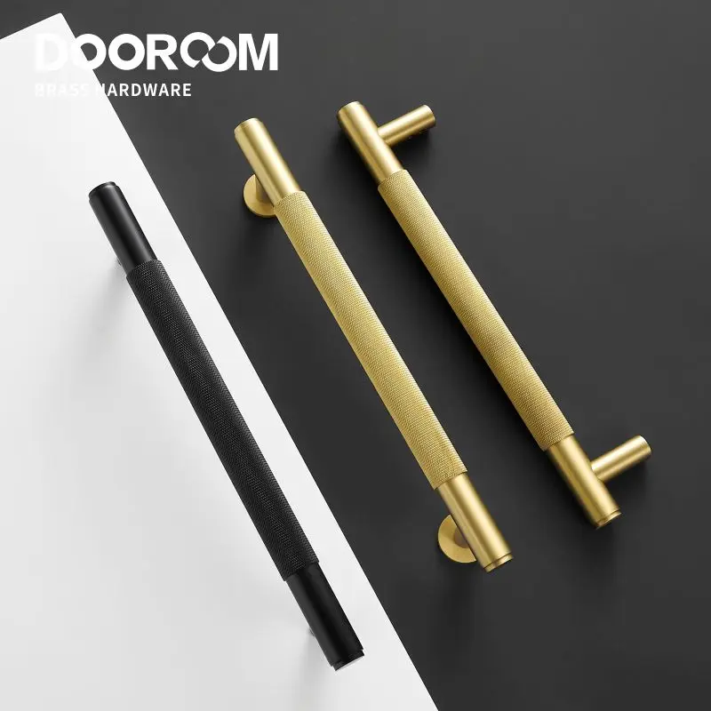 FIXED DOOR HANDLE / SINGLE-SIDED / LINEAR / BRASS