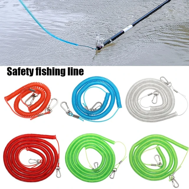 3-20 Meter Fishing Rod Anti-missing Elastic Rope with Double Buckle Prevent Fishing  Rod Dropping Fishing Safe Holder Lanyard - AliExpress