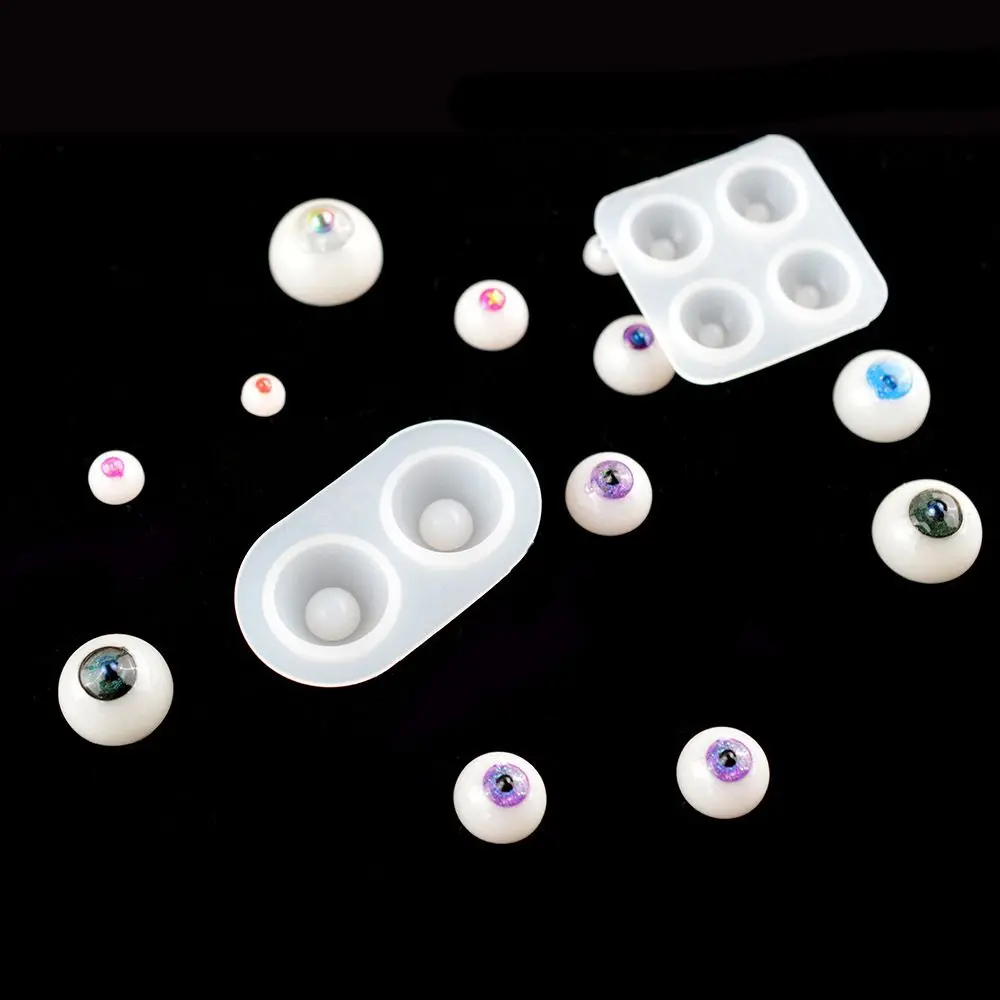 Resina Cristal Artesanato Ferramentas para Boneca, Molde De Fundição De Silicone, Metade Olhos Redondos, Acessórios Artesanais Do Brinquedo, Molde De Olhos De Boneca