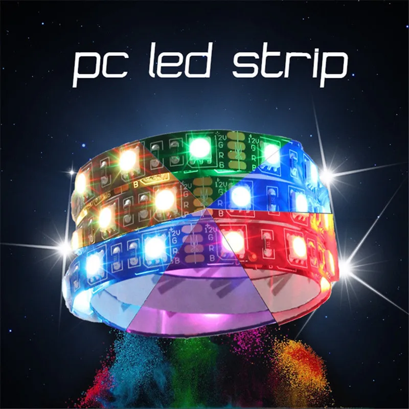 

RGB LED Strip DC12V Waterproof 1.5M 2M IP65 15Pin Magnetic Light +17Keys Remote Control for PC Case LED Lighting