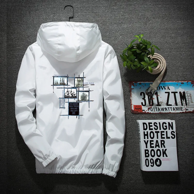 

New jacket 2019 casual men's jacket waterproof spring hooded jacket men's jacket casual brand men's clothing large size S-7XL