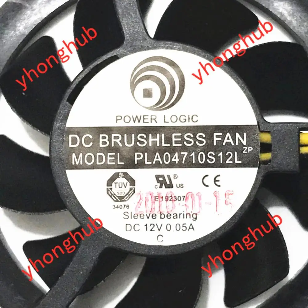 POWER LOGIC PLA04710S12L zp DC 12V 0.05A 2 проводной Графика Вентилятор охлаждения|cooling fan|graphic fan70mm