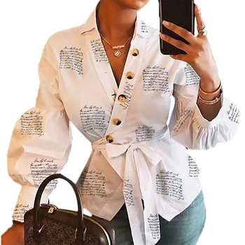 

Women Ladies Casual V Neck Long Sleeve Shirt Bandage Tunic Blouse T-shirt Casual Deep Long Sleeve Shirt Slim Blouse Formal Tops