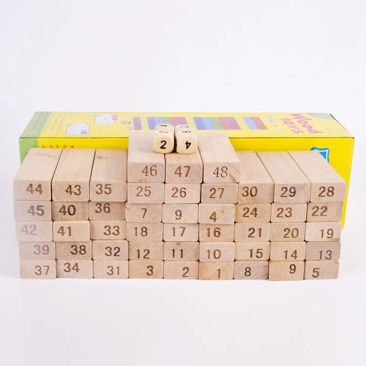

48 Grain Origional Product Solid Wood Bricks Pro Le Building Blocks Early Childhood Educational Casual Infant Child Wooden Toy