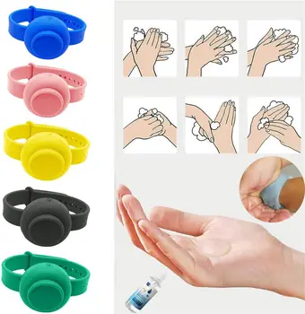 

Adult Kids Hand Sanitizer Dispensing Portable Bracelet Wristband Hand Dispenser Wearable Refillable Portable Disinfection Tool