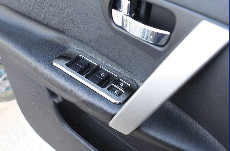 Автомобильные наклейки на оконную панель управления подъемом ABS Хромированная декоративная крышка для Nissan Qashqai J10 2011 2012 2013