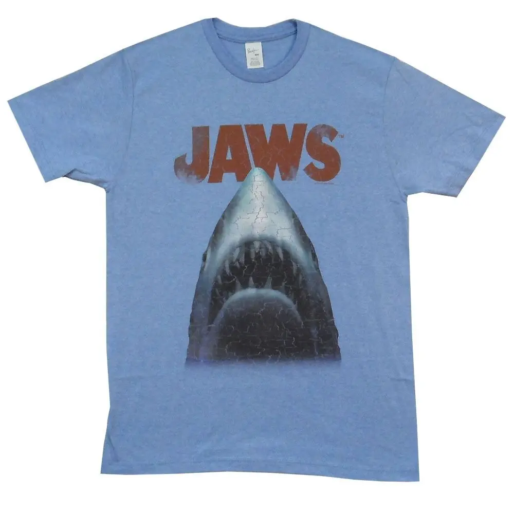 Футболка для взрослых Jaws Big Shark с принтом Heather Distressed |