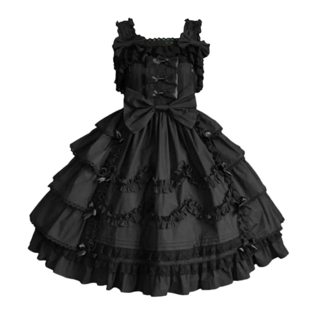 BLACK 3 Японское Harajuku женское розовое кружевное платье с коротким рукавом в стиле Лолиты, студенческое платье, милое шифоновое платье с бантом для девочек# J30 - Цвет: BLACK 3