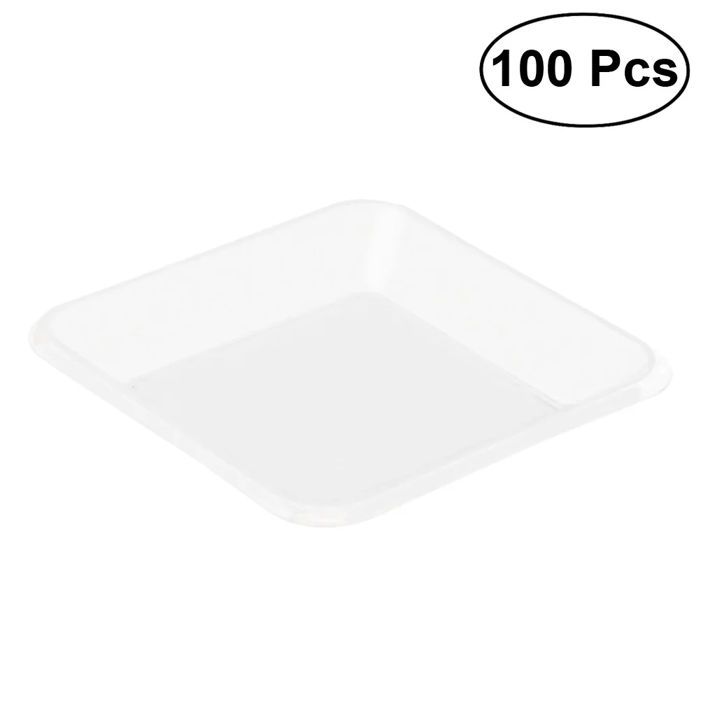 

100Pcs Pet Disposable Transparent Tray Premium Durable Fresh Fruit Tray Coffee Table Tea Butler Breakfast Food