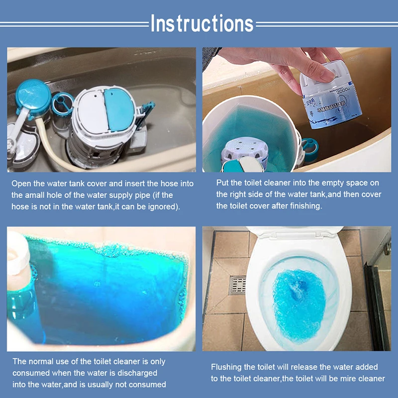 Toilet Cleaner Magic Automatic Flush Toilet Cleaner Helper Blue Bubble Cleaning Deodorize Convenient Bathroom Restroom Cleaner