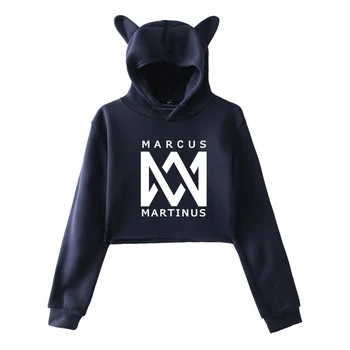 

2019 New singer Marcus and Martinus print Cat Ear Sweatshirt Women Favorite Keep Warm Ouewear Casual Cute Cat Ear Sweatshirt