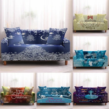 

Christmas Xmas Elastic Sofa Cover for Living Room Sectional Corner Stretch Slipcover Couch Cover Tramo Funda De Sofá Mariposa