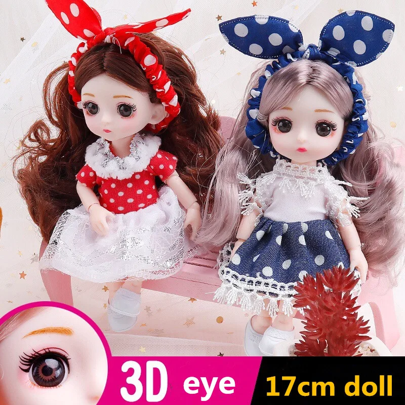 Muñeca Bjd de 16cm para niñas, 13 muñecas articuladas móviles en 3D con ojos reales, vestido de moda para bebé con ropa, zapatos, juguete para regalo|Muñecas| - AliExpress