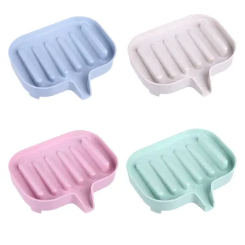 

4Pcs Water Drainage Soap Rack Practical Soap Holder Bathroom Soap Dish Soap Box (Blue, Green, Pink, Beige)