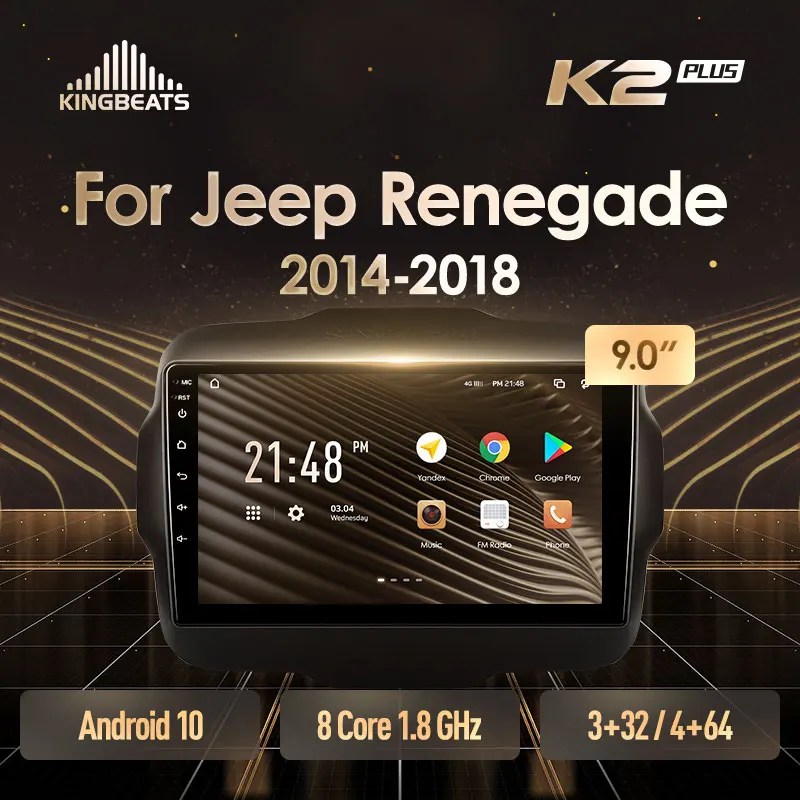 KingBeats штатное головное устройство For Jeep Renegade 2014 - 2018 GPS Android 10 автомагнитола на