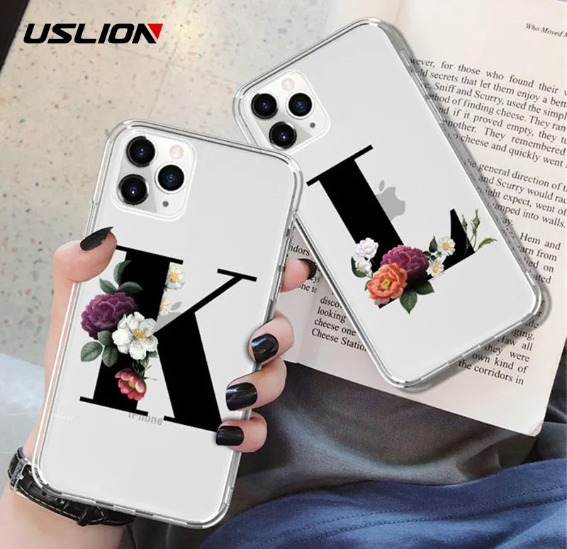 Custom Clear Phone Case For iPhone 12 MiNi 11 Pro Max 26 English Letters Coque X XR XS MAX 7 8 Plus Soft TPU Cover | Мобильные