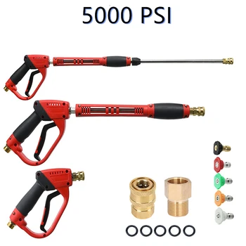 

5000PSI High Pressure Washer Gun with Replacement Wand Extension, Pressure Washer Adapter Set,