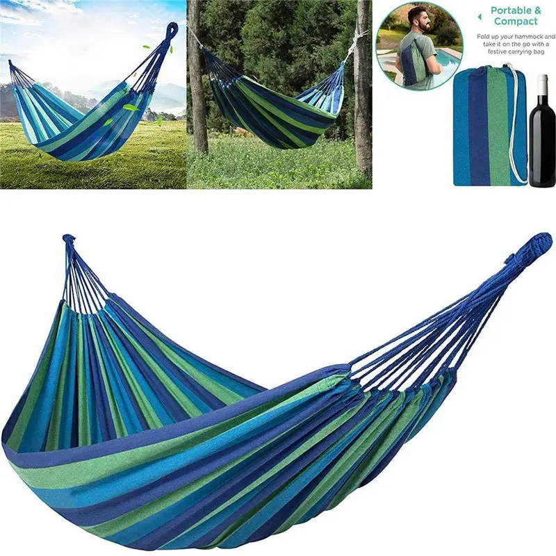 1pc rainbow Outdoor Leisure Portable Hammock canvas Hammocks Ultralight Garden Sports Home Travel Camping Hammock 280*150cm U3