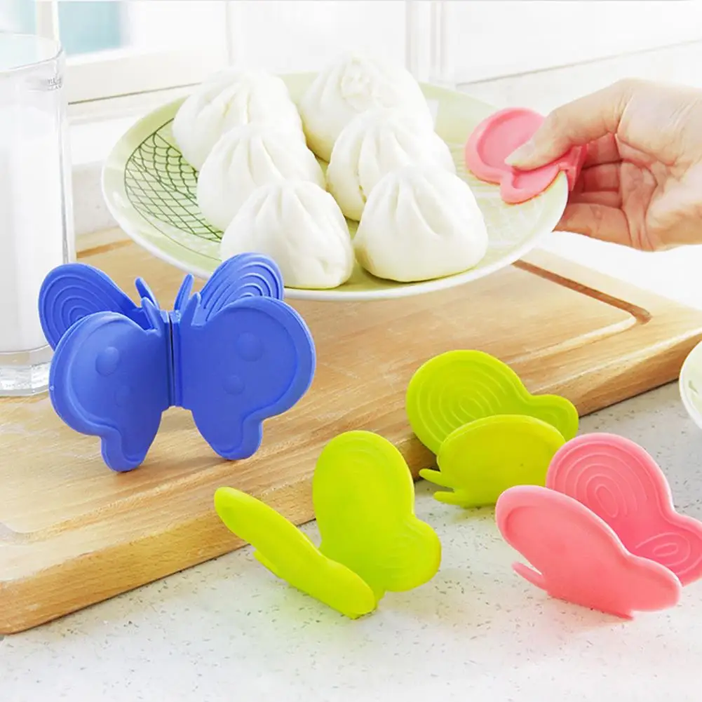 

2Pcs Butterfly Magnetic Anti-Scald Clamp Silicone Hot Dish Plate Bowl Pot Holder Fridge Clip Kitchen Tools hot sales