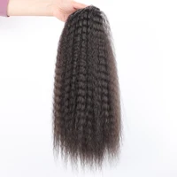 Faux cordon synthétique queue de cheval Extension de cheveux élastique pour les femmes crépus bouclés queue de cheval cheveux synthétiques haute bouffée Afro postiche 3