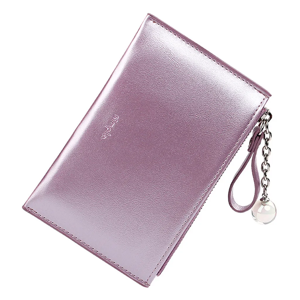 Aelicy кожаный мини-кошелек на молнии брендовый дизайнерский тонкий кошелек женский держатель для карт НОВЫЕ Двойные зажимы для денег