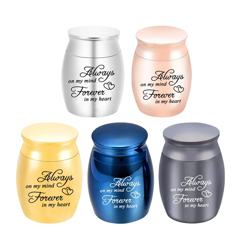 25*16mm Mini Engraved Cremation Urns For Pet Human Ashes Casket Funeral Loss Of Love Stainless Steel Cremation For Pet Lover cremation urn
