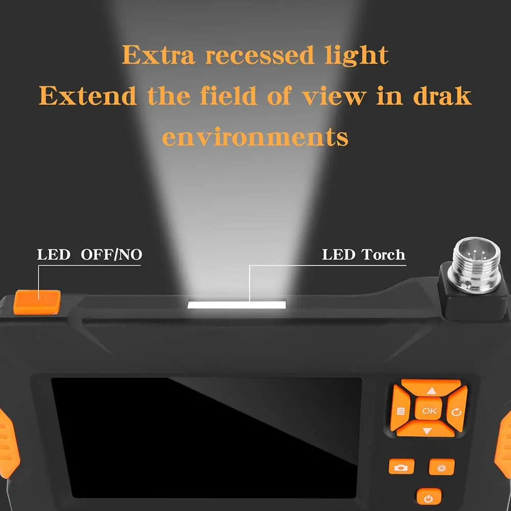 Industrial Endoscope Handheld Video Borescope HD 1080P Underwater Micro Pipe Inspection Scope Camera with 4.3inch Display Screen