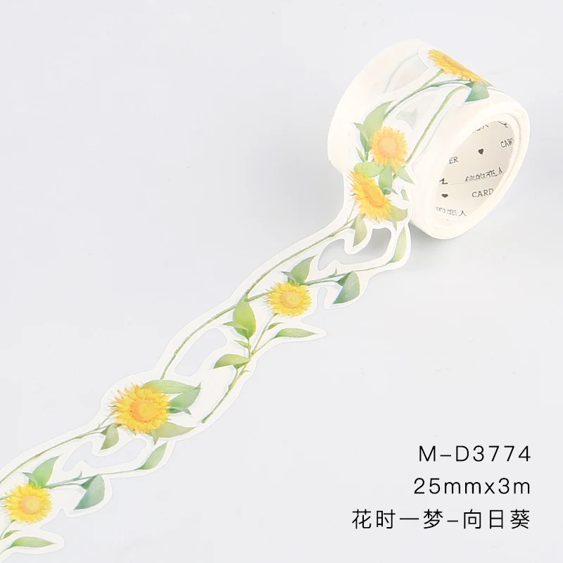 1 шт./партия клейкая лента из рисовой бумаги цветы декоративный Клей Скрапбукинг DIY Бумага японские наклейки 3 м - Цвет: XiangRiKui