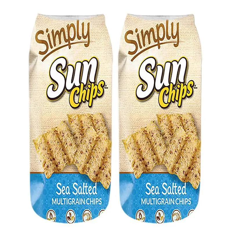 New Summer Fashion 3D Printing Socks Cute Art Creative Food Chips Ankle Socks Harajuku Funny Happy Sock New Summer Fashion 3D Printing Socks Cute Art Creative Food Chips Ankle Socks Harajuku Funny Happy Sock