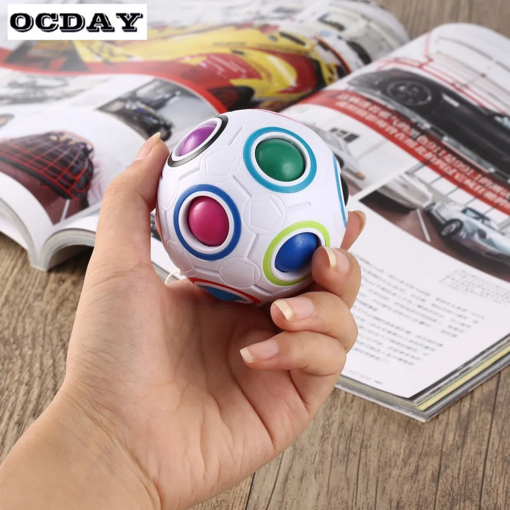 OCDAY футбол волшебные игрушки скорость Радуга Головоломка мяч забавные Творческие дети детские развивающие обучающие игрушки для детей Подарки