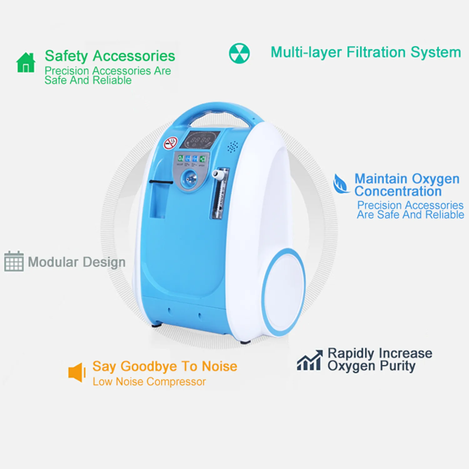 Oxygen Respirator Concentrator Household Generator Oxygen Inhaler 24 Hours Continuous
