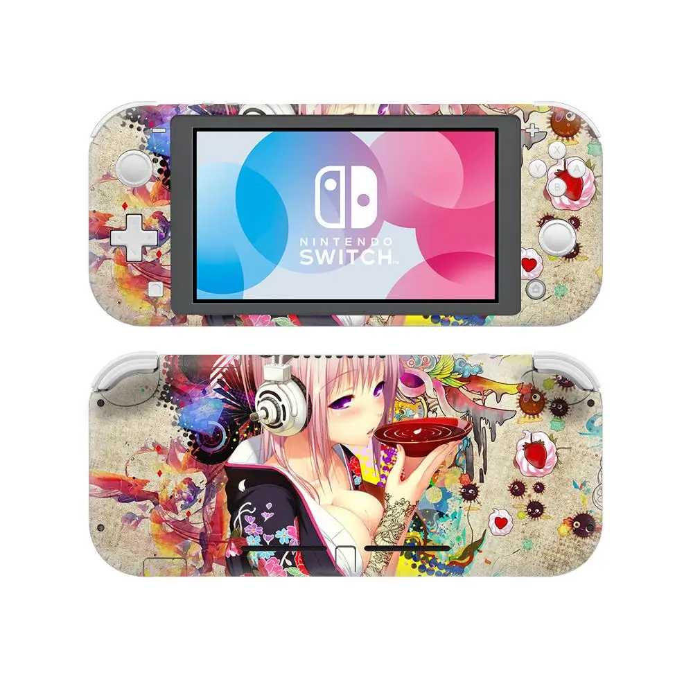 Стикеры в стиле аниме для Nintendo Switch Lite милая девушка Защитная Наклейка на консоль