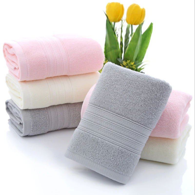 JAYQUERING New Thicken Soft Solid Color Adult Face Towel 35*73 Quick-Dry Hand Towel Cotton Towels Bathroom