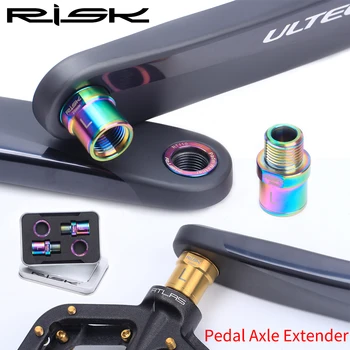 

RISK Titanium Bicycle Pedal Lengthen Bolts Axial Core MTB Mountain Road Pedal Bearing Extender Axial Converter Pedal Extension