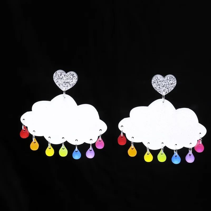 

Cloud Water Drop Stud Earrings Women Acrylic New Trendy Fashion Jewelry