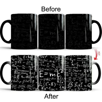 

Creative Physics Math Formula Pattern Color Changing Ceramic Cup Heat Induction Cup Office Coffee Cup Milk Mug Home Drinking Cup