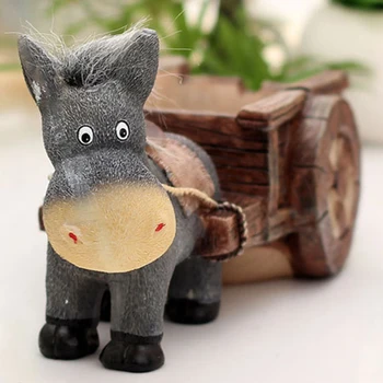 

Ornament Gift Retro Table Home Office Resin Ashtray Living Room Bar Crafts Donkey Pull Cart Hotel Smoking Decorative Accessories