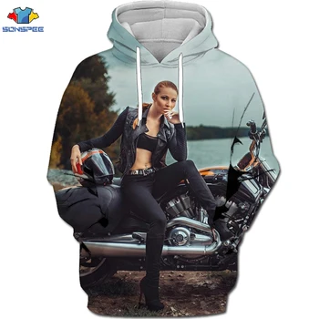 

SONSPEE 3D NEW Harajuku Motocross Hoodie Beach Beauty Model Sweatshirt Casual Men's Jacket Passion Speed Race Riding Hoodie Tops