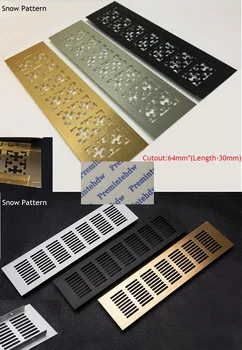

2Pcs/Lot Snow Flower Grid Rectangle Gold Silver Black Aluminum Air Vent Grille Cover Furniture Shoe Closet Cabinet Flush