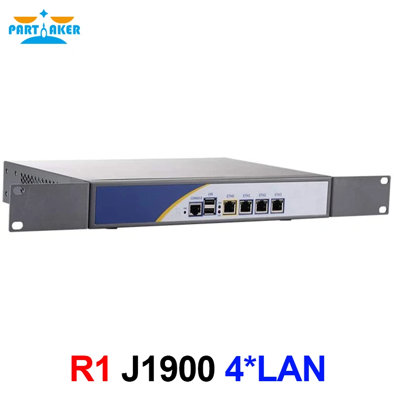 Partaker R1 Firewall Appliance Intel Celeron J1900 for pfSense with 4*82583V Gigabit Lan Firewall Hardware 8G RAM 128G SSD partaker firewall appliance intel celeron j1900 j4125 4 82583v i211 i225 nics pfsense router fanless mini pc opnsense firewall