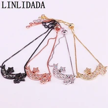 8 шт. Радуга CZ микро-Кристалл Красочные циркония Луна браслеты со звездами Леди Девушка Элегантные Ювелирные изделия Подарки