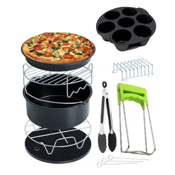 

9pcs/set 8 Inch Air Fryer Baking Pan Rack Accessories for Gowise Phillips Cozyna Secura Airfryer 4.2 5.8QT