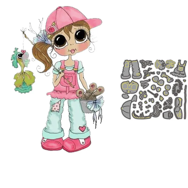 

cute girl metal cutting dies new turkey stencils craft dies stamp set mold for scrapbooking invitation die gift card decoration