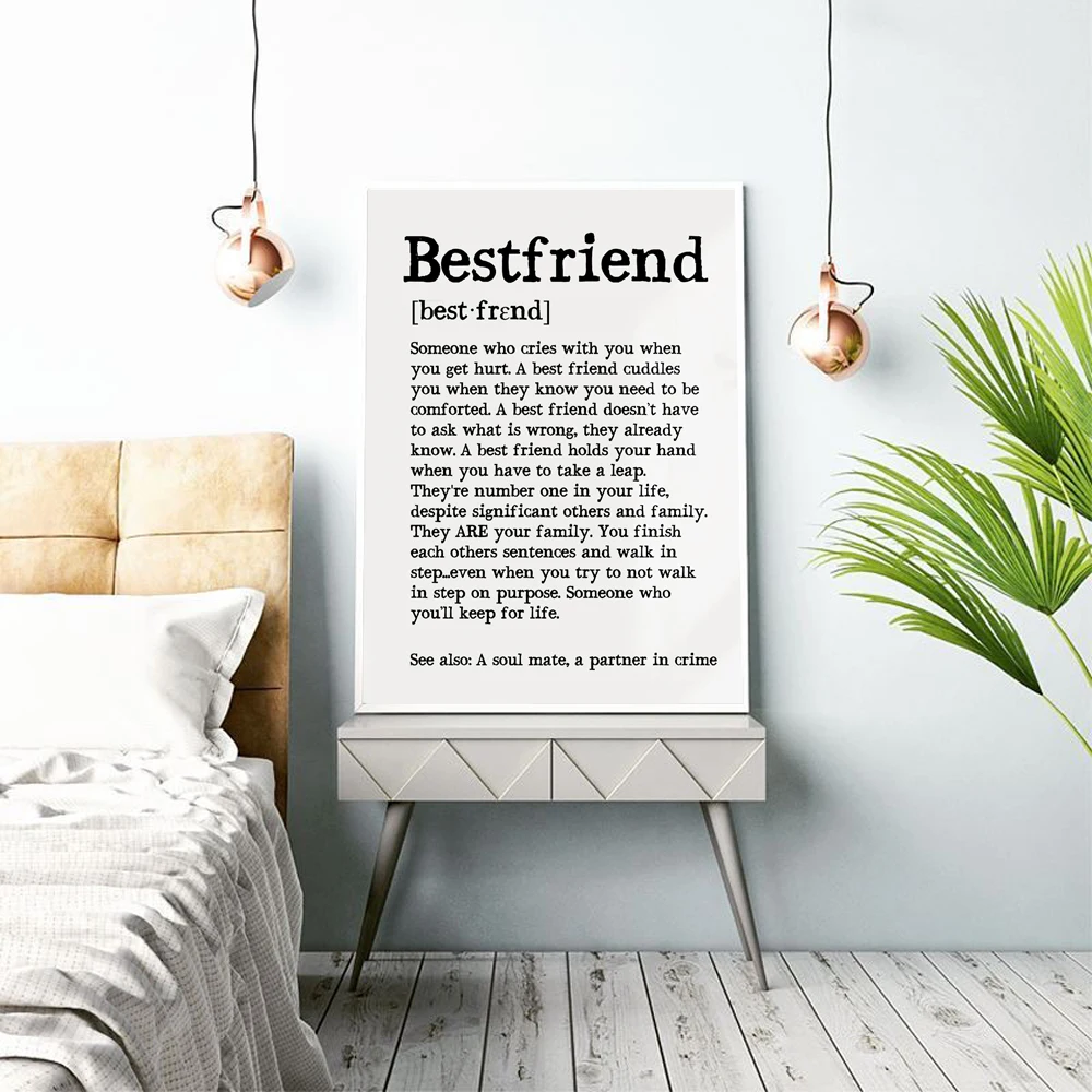Best Friend Definition Quote Posters and Prints Funny Gifts Idea To Friend Modern Paintings on The Wall Pictures Home Decoration