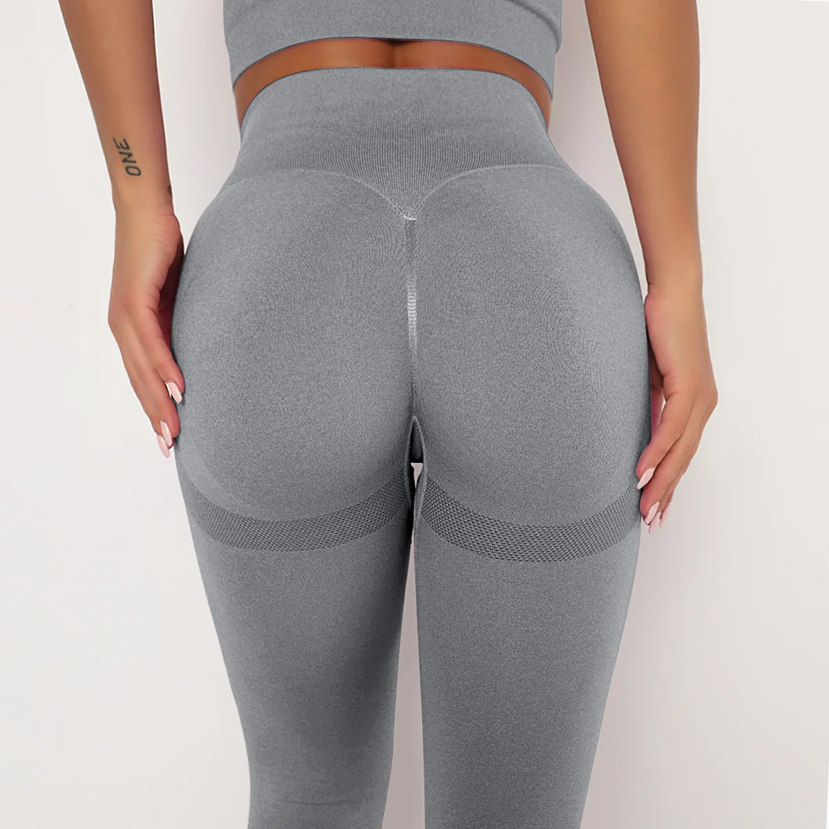 Women Gym Yoga Seamless Sports Pants Push Up Leggings Stretchy High Waist Athletic Exercise Fitness Leggings Activewear Pants