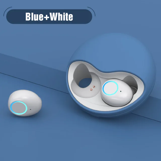 Blue and white Наушники TWS Bluetooth гарнитура Беспроводные наушники Handsfree шумоподавление Авто пара в ухо монитор для iPhone Xiaomi наушники - Цвет: Blue and white