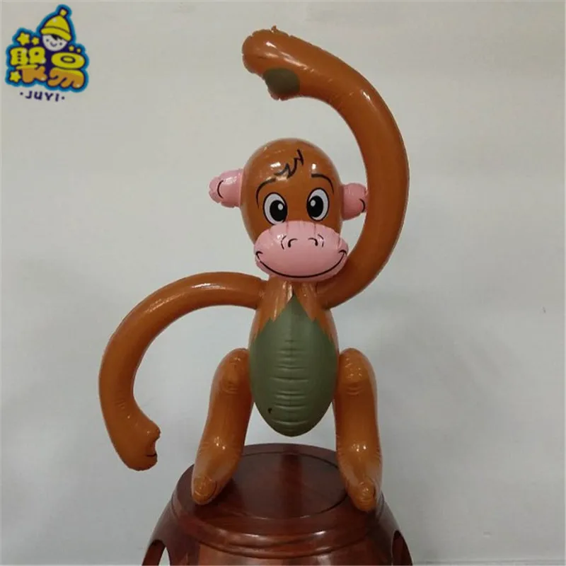 Environmentally Friendly PVC Inflatable Monkey OPP Bag Children'S Educational Toy Creative Cartoon Inflatable Giraffe Stall Supp